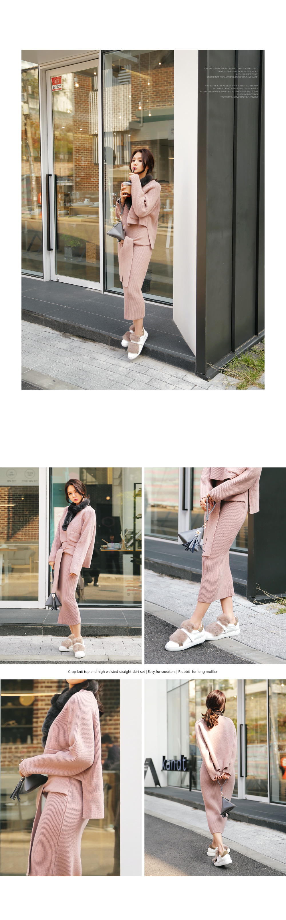 アンバランスニットトップス&腰巻風ハイウエストニットスカートセットアップ・全4色 | DHOLIC PLUS | 詳細画像5