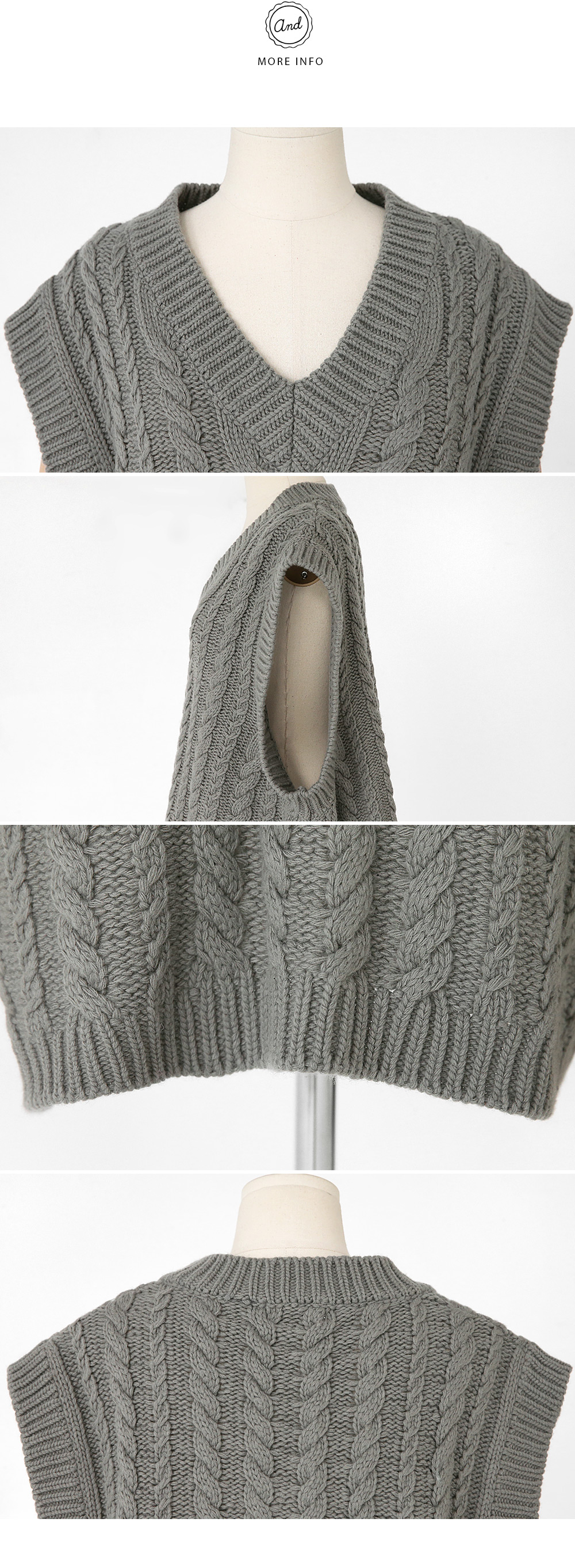 Vネックケーブルニットベスト・全3色 | DHOLIC | 詳細画像10