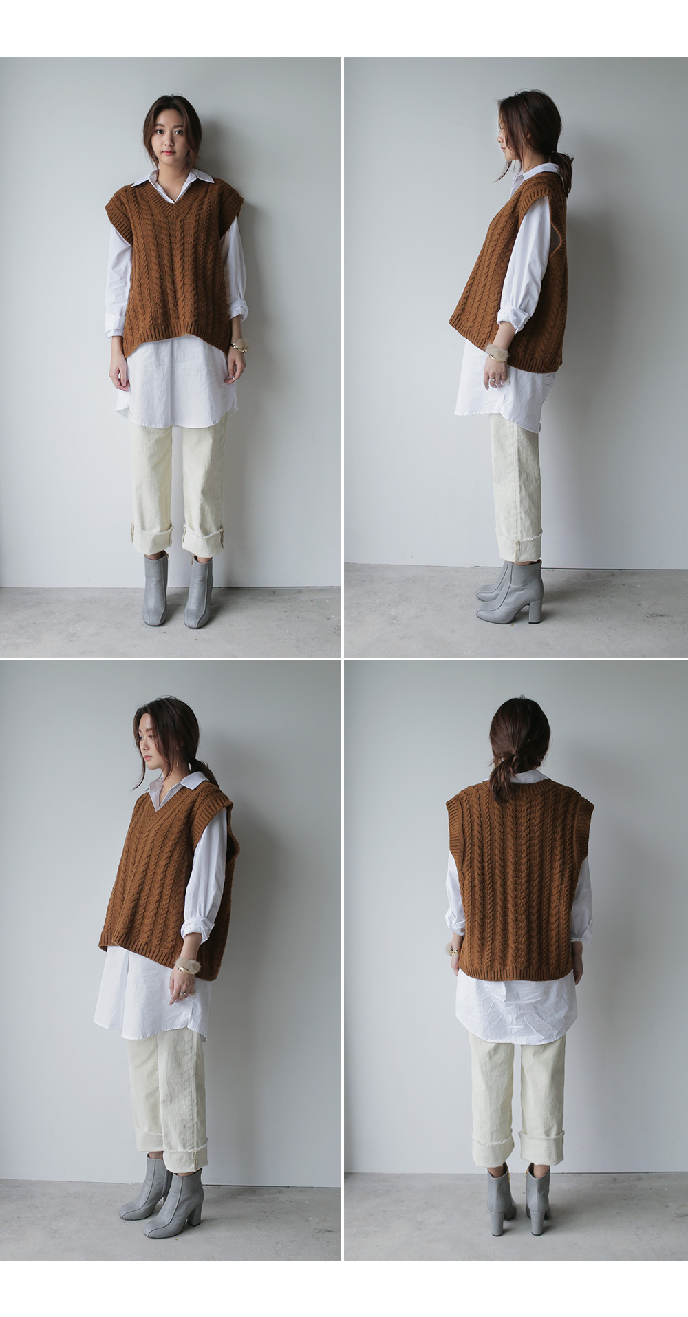 Vネックケーブルニットベスト・全3色 | DHOLIC | 詳細画像9