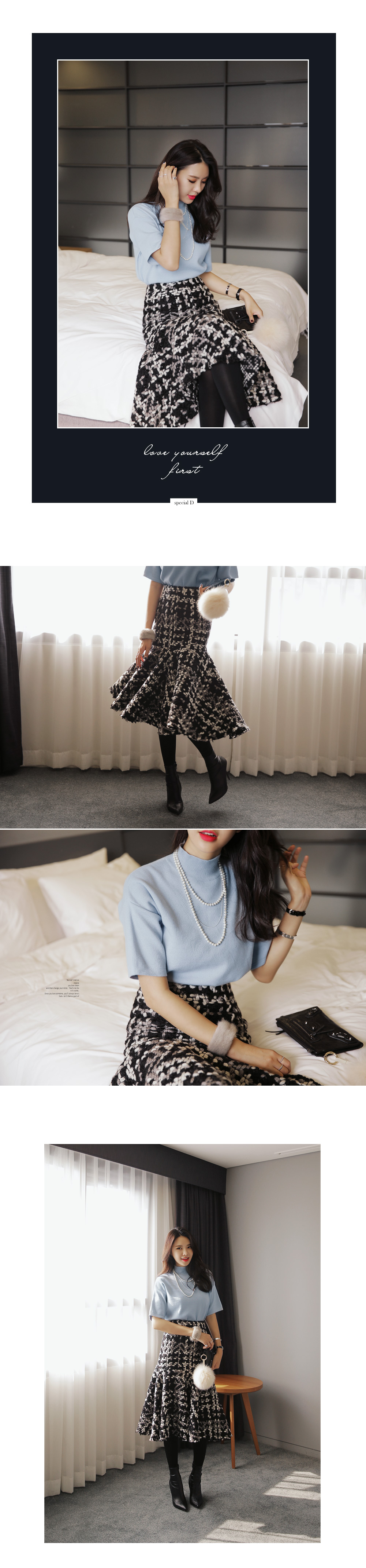 <font color=red><b>**雑誌non-no5月号/S cawaii!4月号/mina3月号掲載**</b></font>ハイネックシンプルニットTシャツ・全4色 | DHOLIC | 詳細画像2