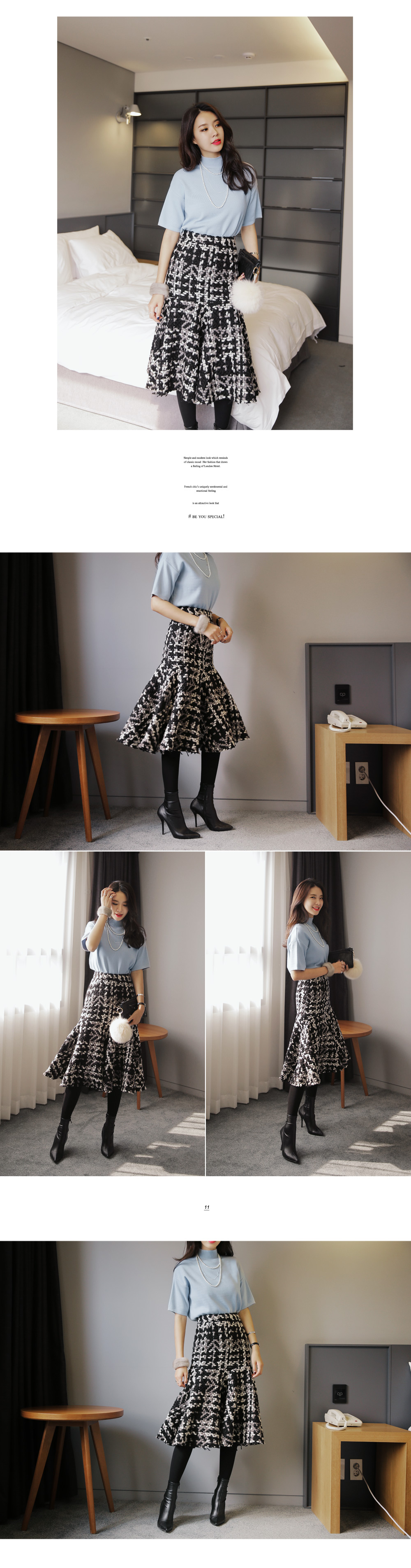 <font color=red><b>**雑誌non-no5月号/S cawaii!4月号/mina3月号掲載**</b></font>ハイネックシンプルニットTシャツ・全4色 | DHOLIC | 詳細画像14