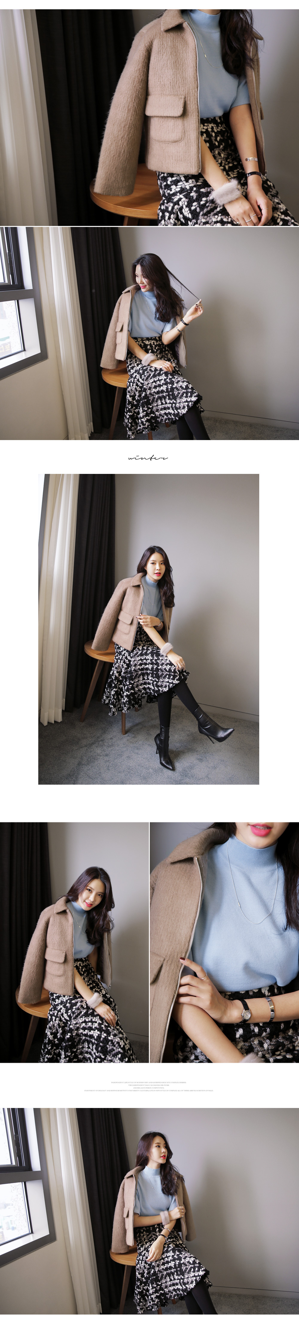 <font color=red><b>**雑誌non-no5月号/S cawaii!4月号/mina3月号掲載**</b></font>ハイネックシンプルニットTシャツ・全4色 | DHOLIC | 詳細画像4