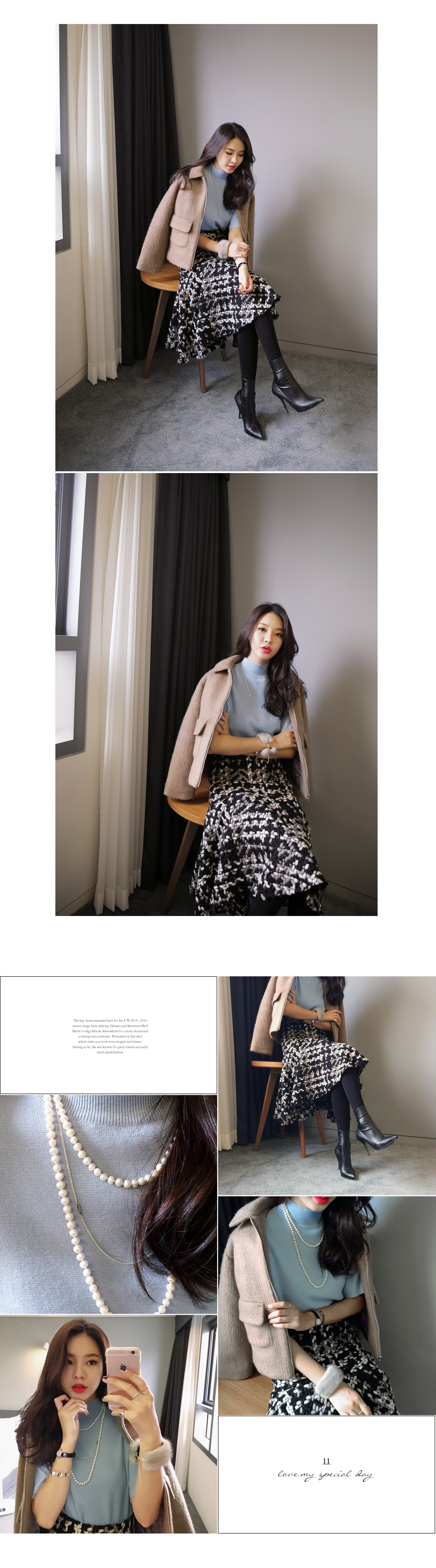 <font color=red><b>**雑誌non-no5月号/S cawaii!4月号/mina3月号掲載**</b></font>ハイネックシンプルニットTシャツ・全4色 | DHOLIC | 詳細画像5