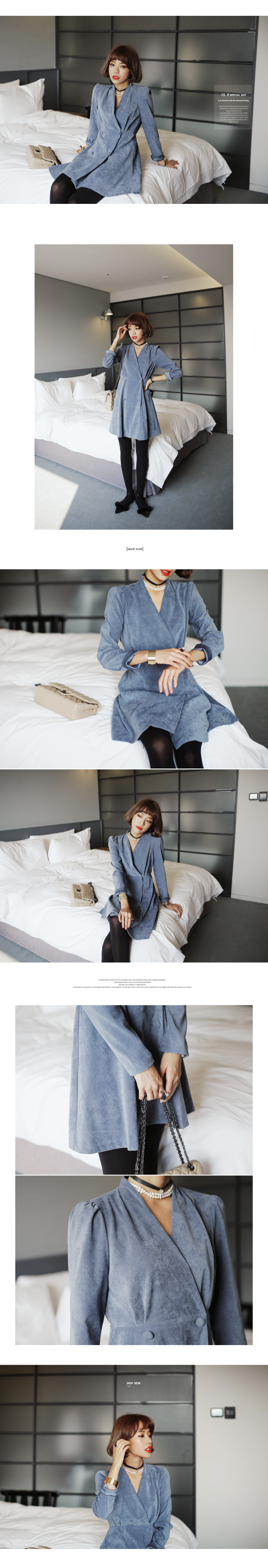 Vネックラップワンピース・全3色 | DHOLIC | 詳細画像2