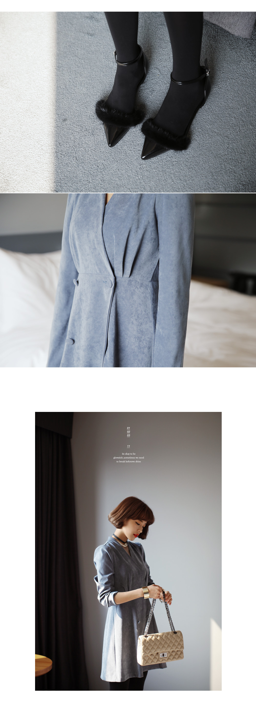 Vネックラップワンピース・全3色 | DHOLIC | 詳細画像3