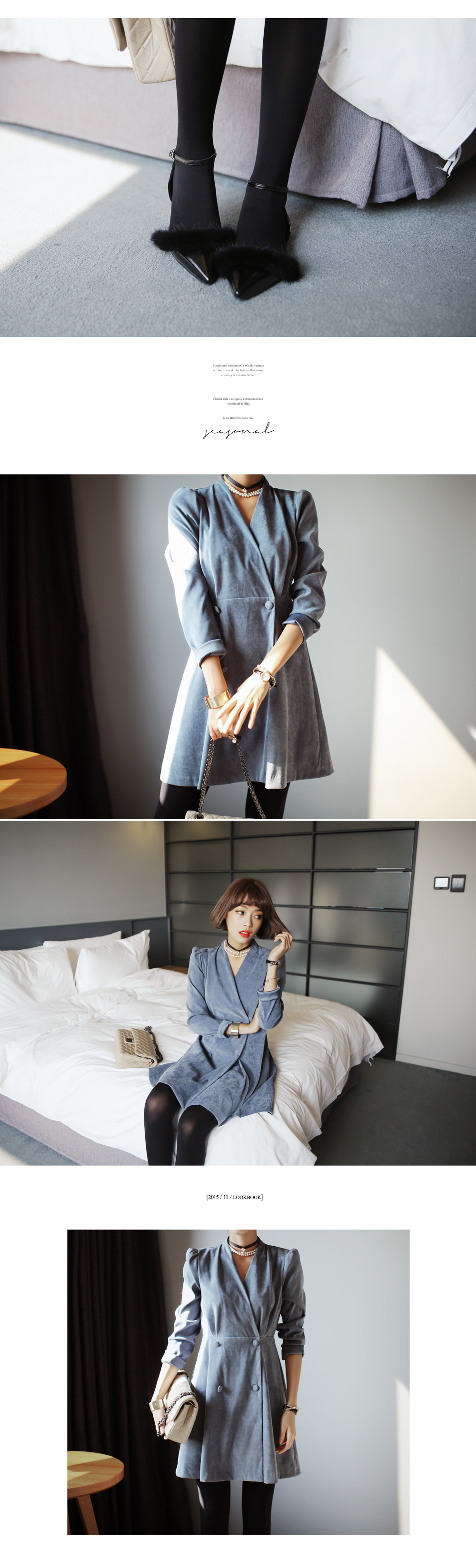 Vネックラップワンピース・全3色 | DHOLIC | 詳細画像6