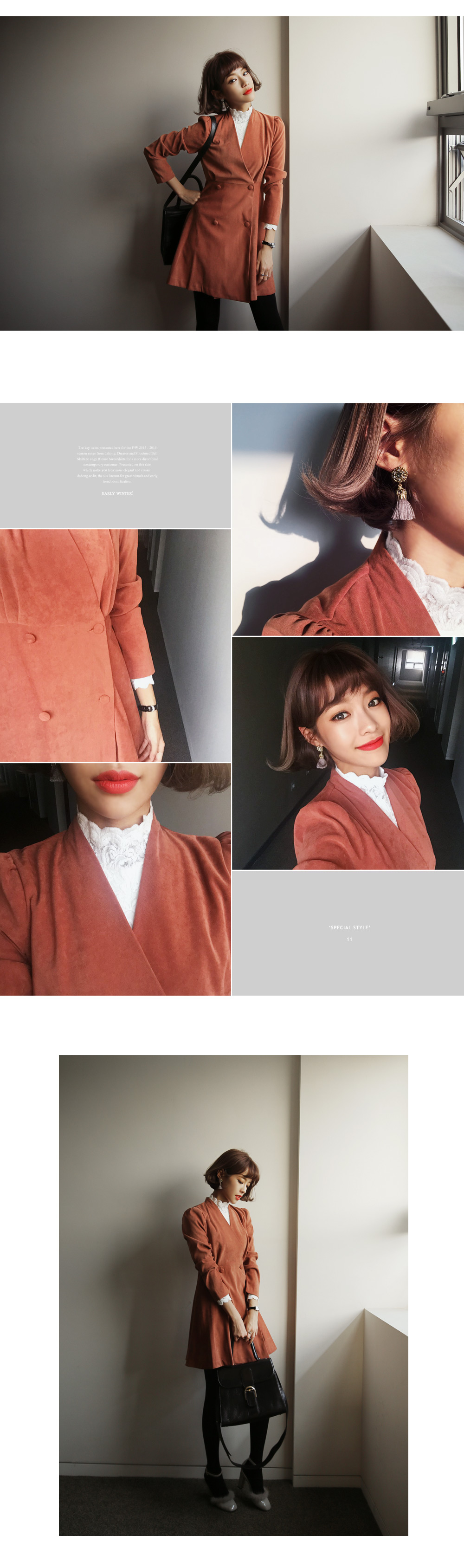 Vネックラップワンピース・全3色 | DHOLIC | 詳細画像7