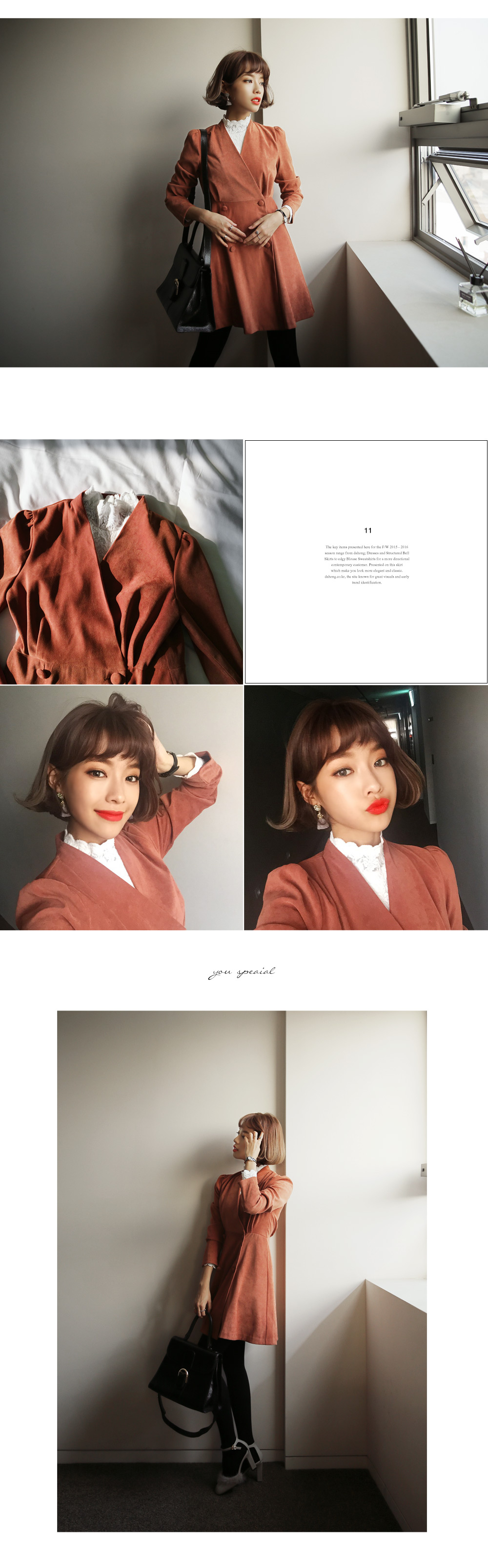 Vネックラップワンピース・全3色 | DHOLIC | 詳細画像8