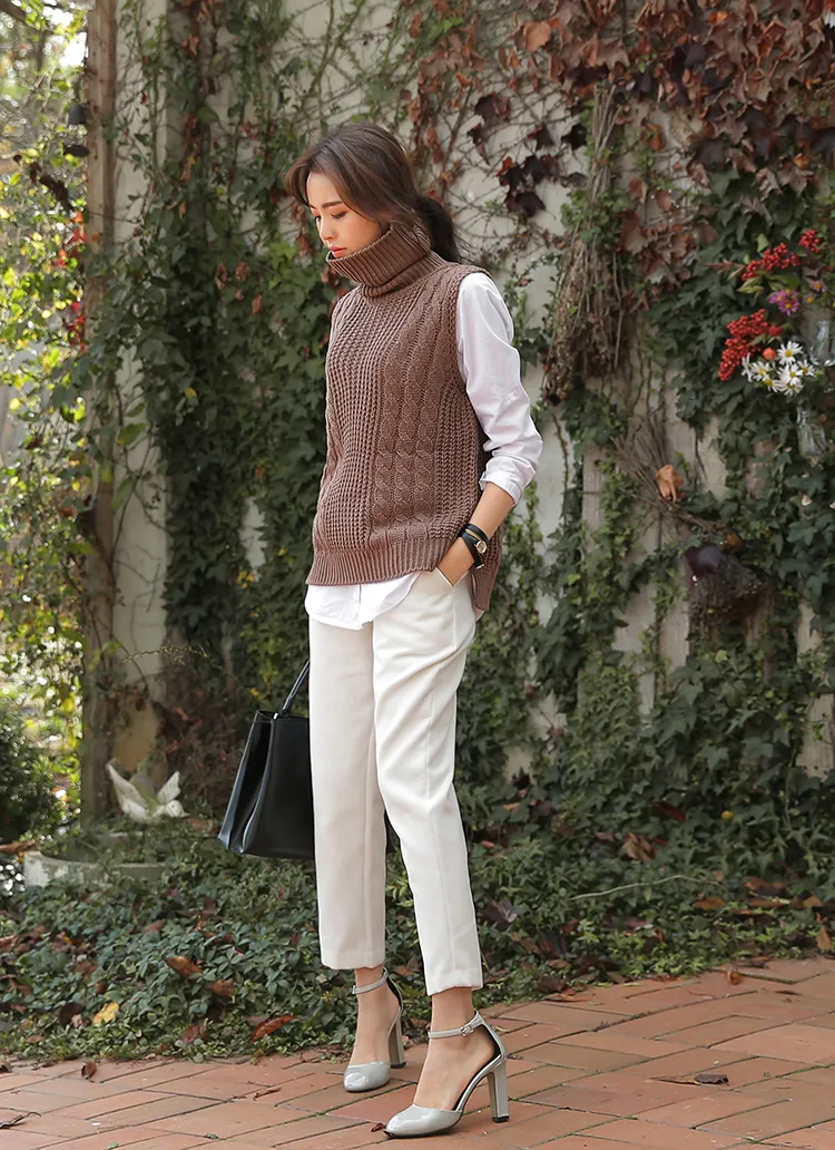 タートルネックローゲージニットベスト・全3色 | DHOLIC | 詳細画像1