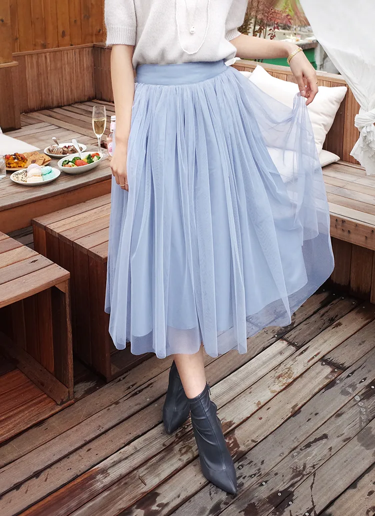 ウエストゴムミディチュールスカート・全3色 | DHOLIC PLUS | 詳細画像1