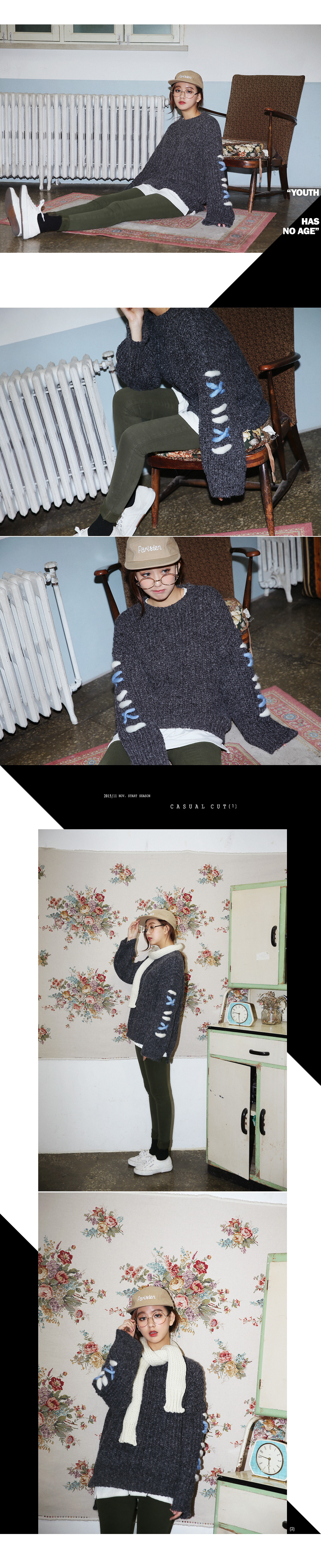 ユニークレースアップニットプルオーバー・全3色 | DHOLIC | 詳細画像2