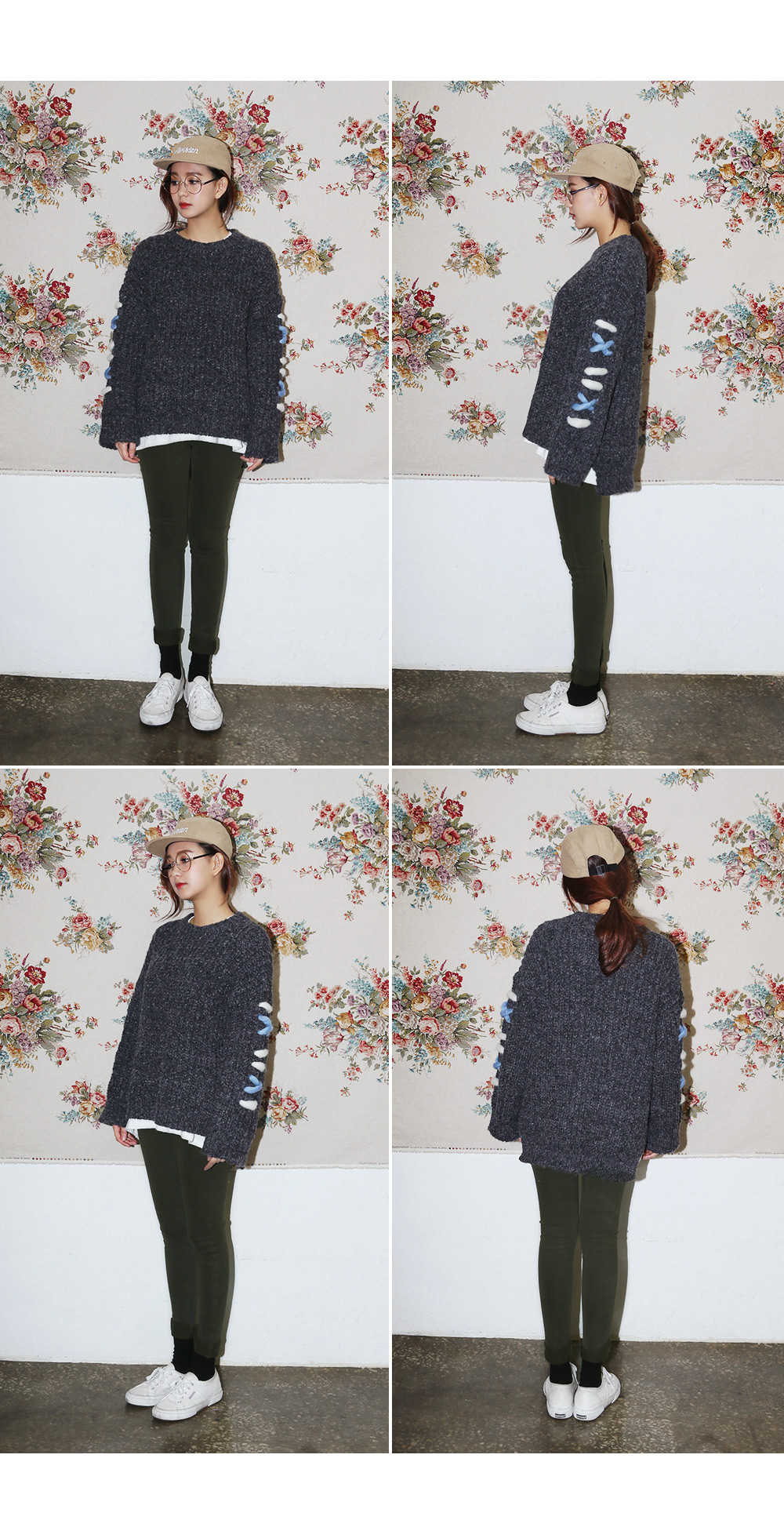 ユニークレースアップニットプルオーバー・全3色 | DHOLIC | 詳細画像13