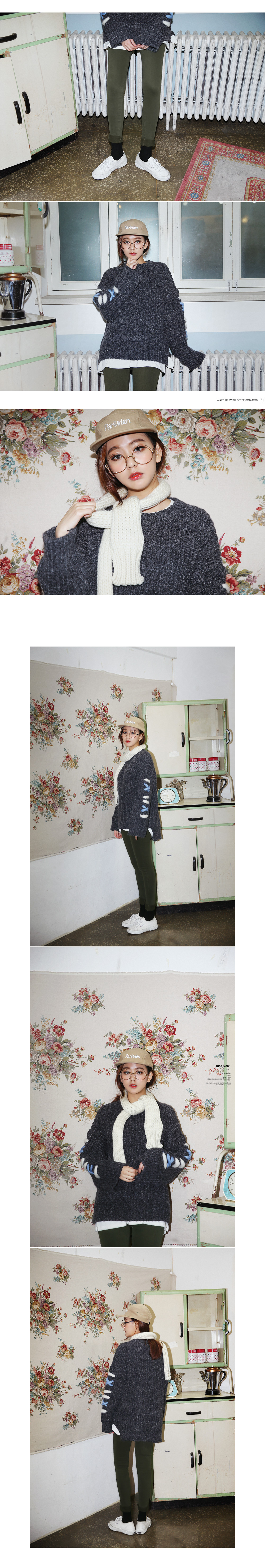 ユニークレースアップニットプルオーバー・全3色 | DHOLIC | 詳細画像3