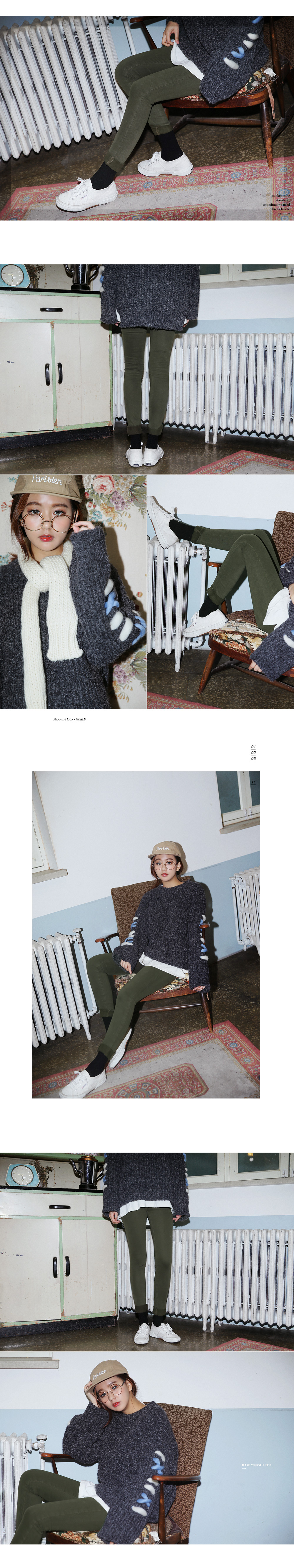 ユニークレースアップニットプルオーバー・全3色 | DHOLIC | 詳細画像4