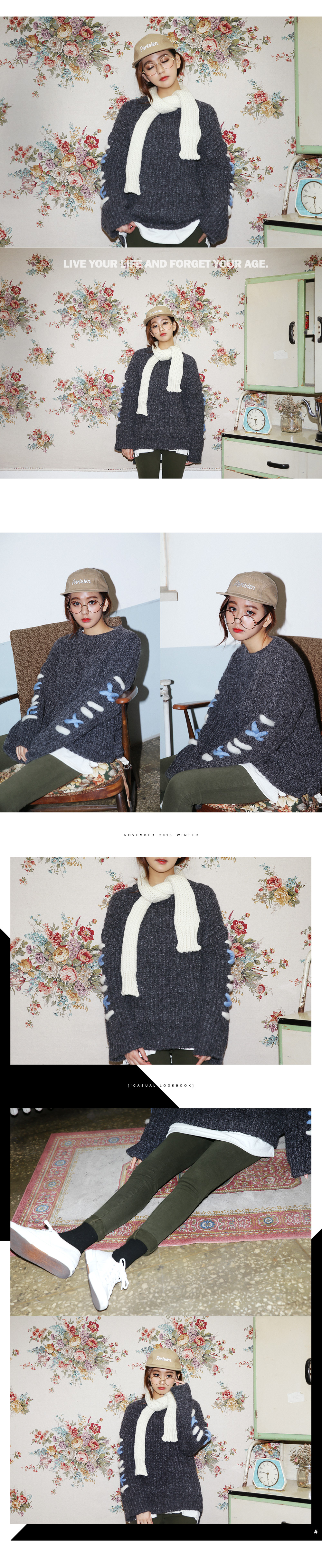 ユニークレースアップニットプルオーバー・全3色 | DHOLIC | 詳細画像7