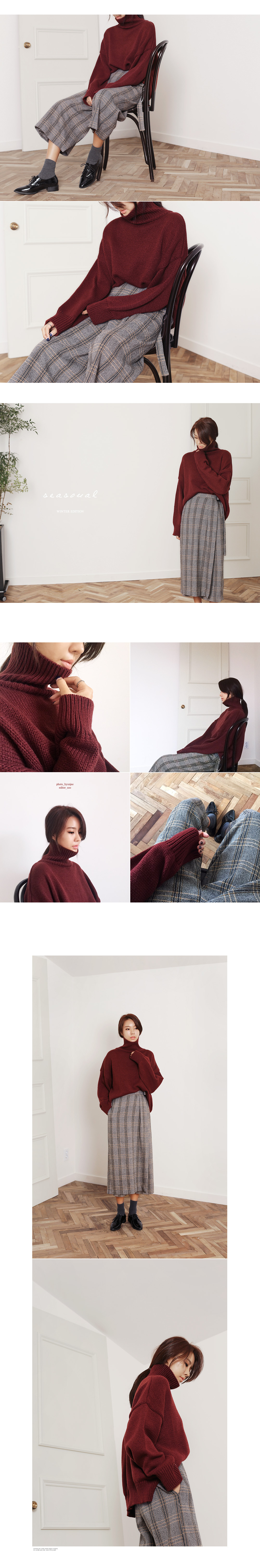 ヘリンボーンチェックラップワイドパンツ・全2色 | DHOLIC | 詳細画像6