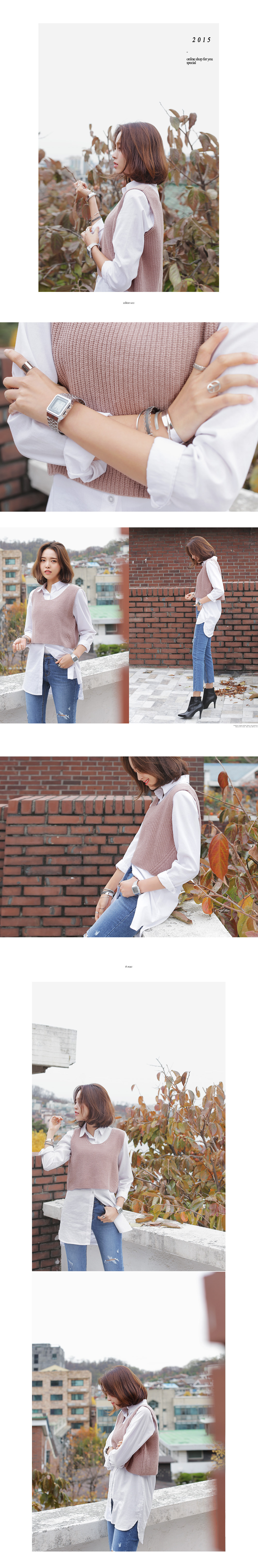 スクープネックミニマルニットベスト・全5色 | DHOLIC | 詳細画像2