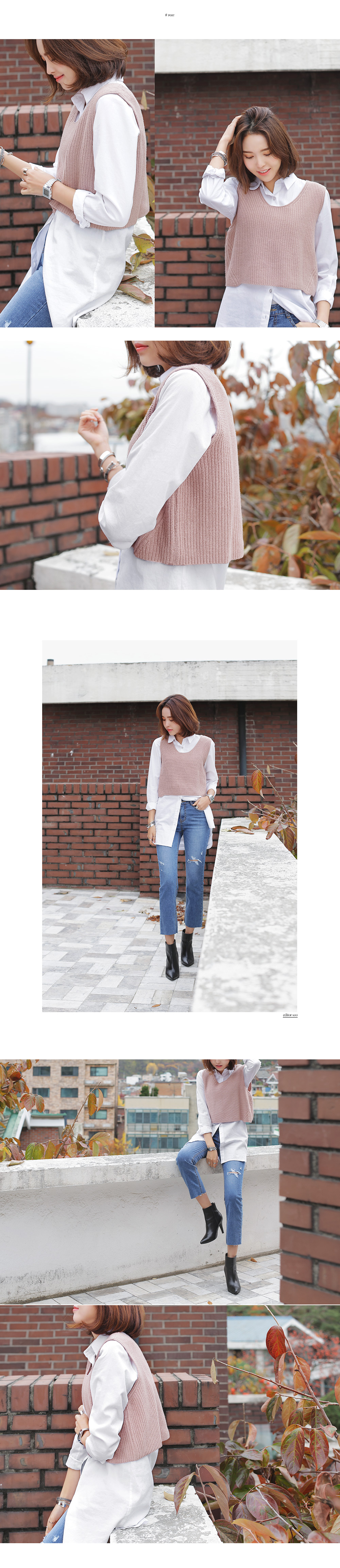 スクープネックミニマルニットベスト・全5色 | DHOLIC | 詳細画像3