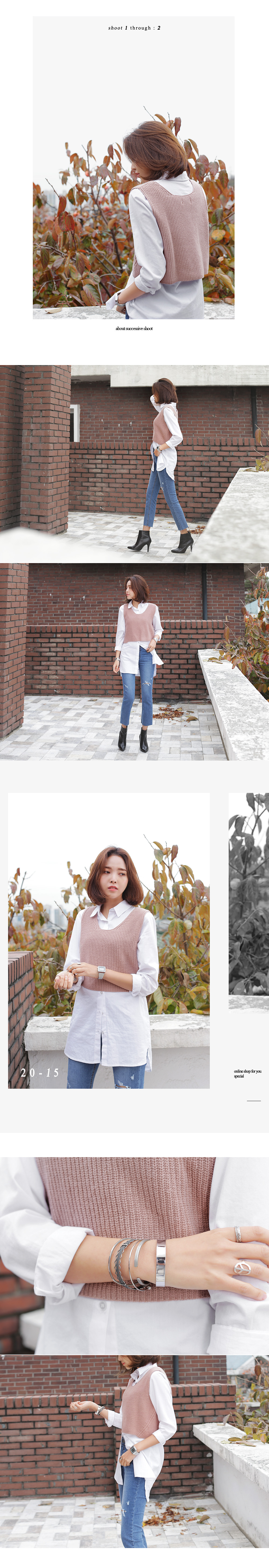 スクープネックミニマルニットベスト・全5色 | DHOLIC | 詳細画像5