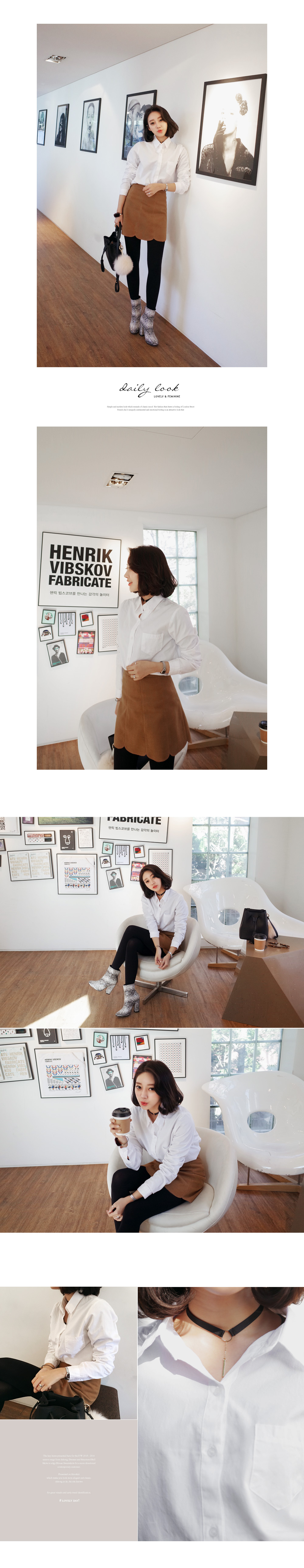 <font color=red><b>**雑誌S cawaii!4月号掲載**</b></font><DHOLIC オリジナル>ベーシックロングコットンシャツ・全2色 | DHOLIC | 詳細画像2