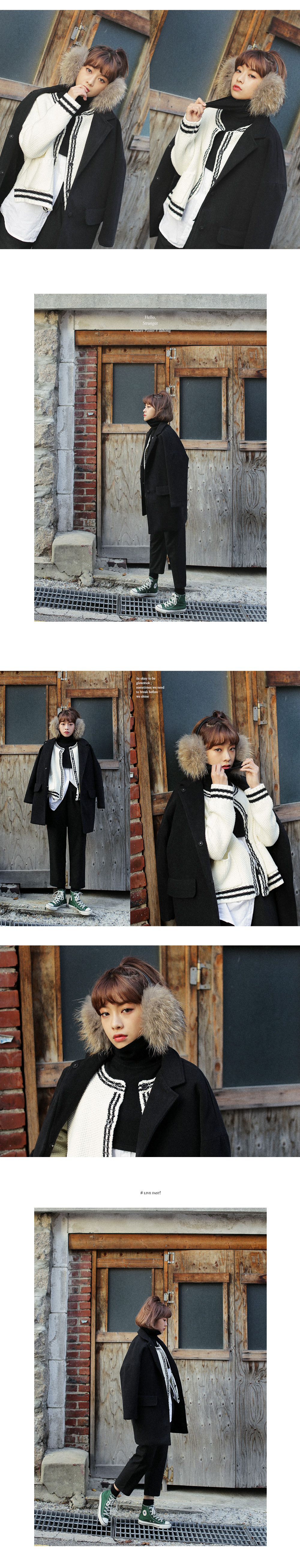 ラインポイントニットクルーネックショートカーディガン・全2色 | DHOLIC | 詳細画像4