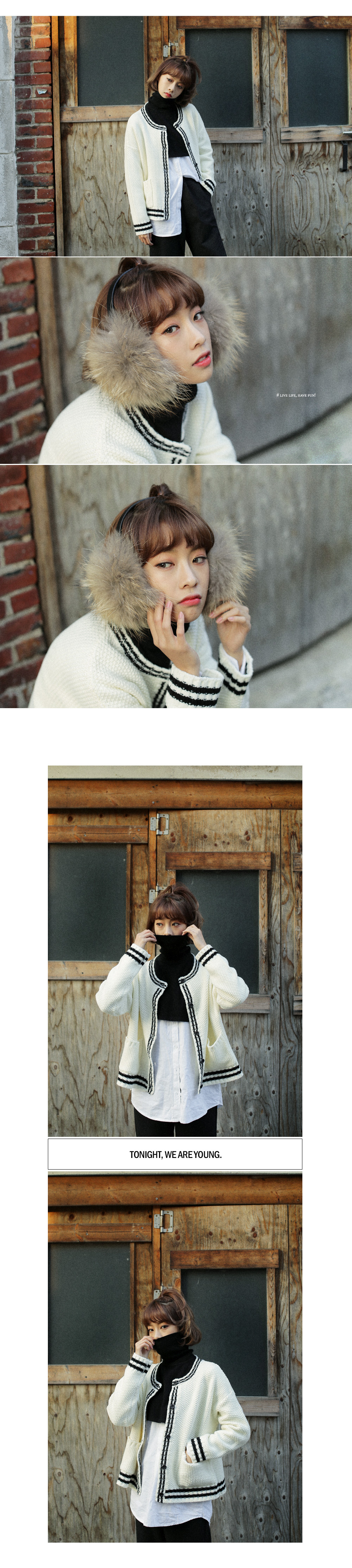 ラインポイントニットクルーネックショートカーディガン・全2色 | DHOLIC | 詳細画像5