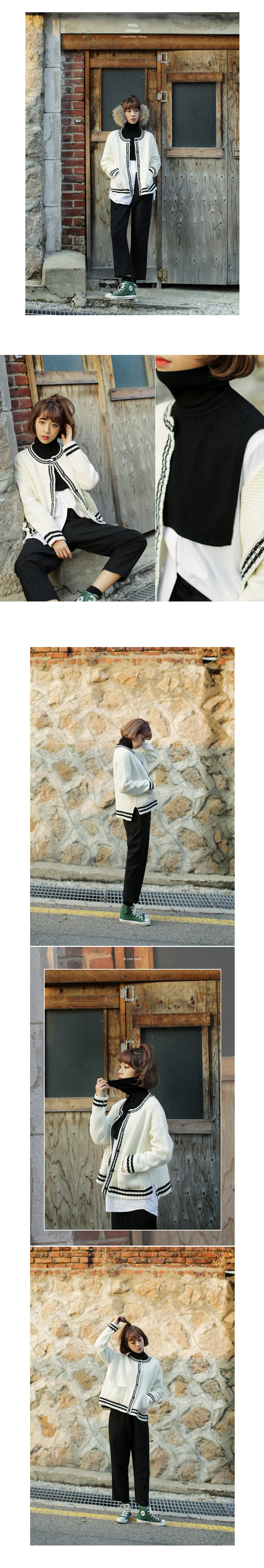 ラインポイントニットクルーネックショートカーディガン・全2色 | DHOLIC | 詳細画像6