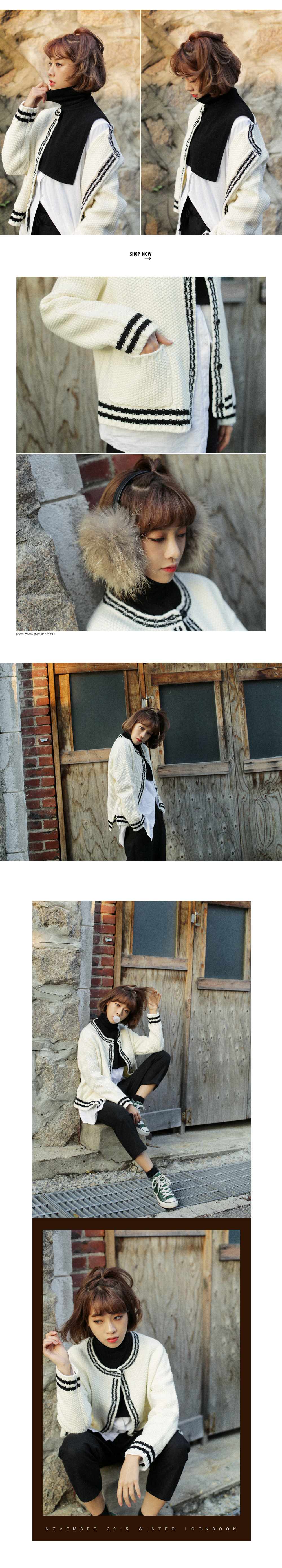 ラインポイントニットクルーネックショートカーディガン・全2色 | DHOLIC | 詳細画像8