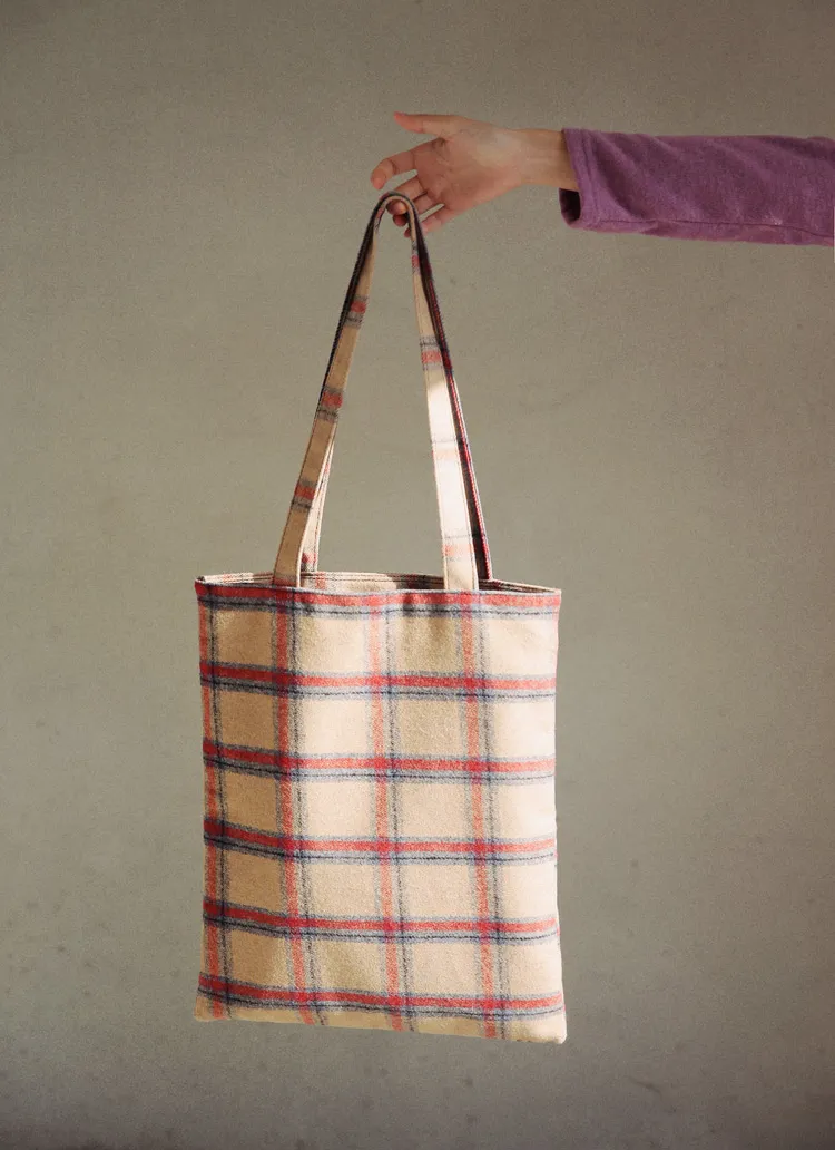 チェック柄ウールトートバッグ・全3色 | DHOLIC | 詳細画像1