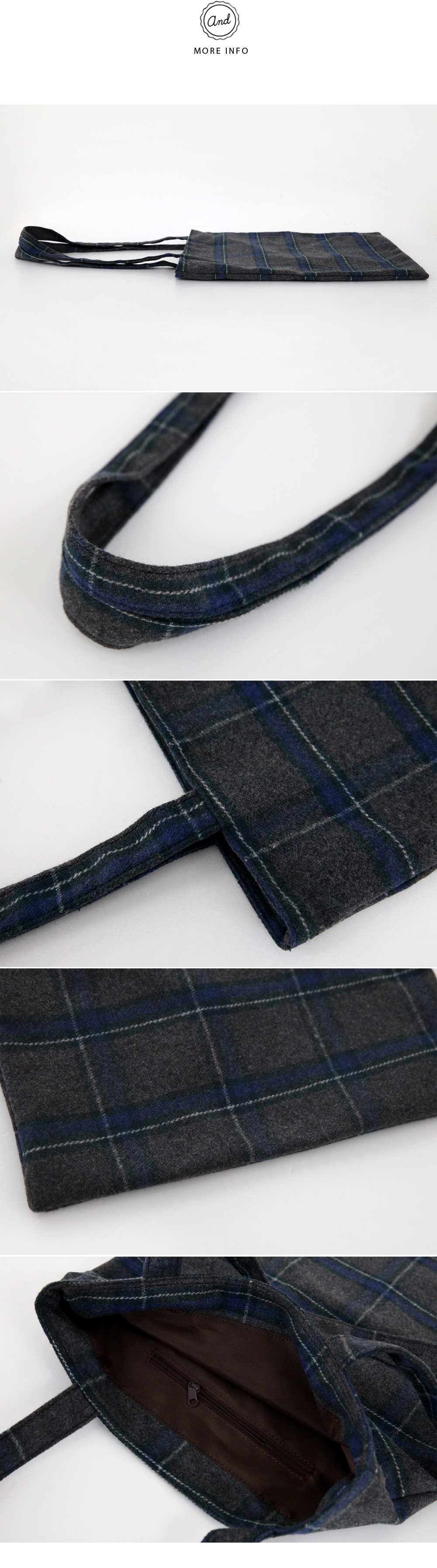 チェック柄ウールトートバッグ・全3色 | DHOLIC | 詳細画像13