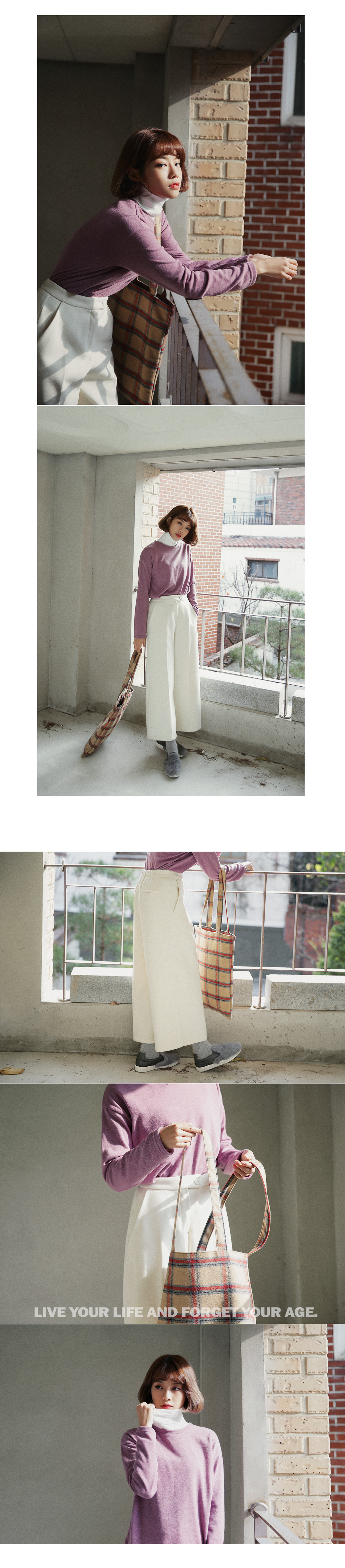 チェック柄ウールトートバッグ・全3色 | DHOLIC | 詳細画像5