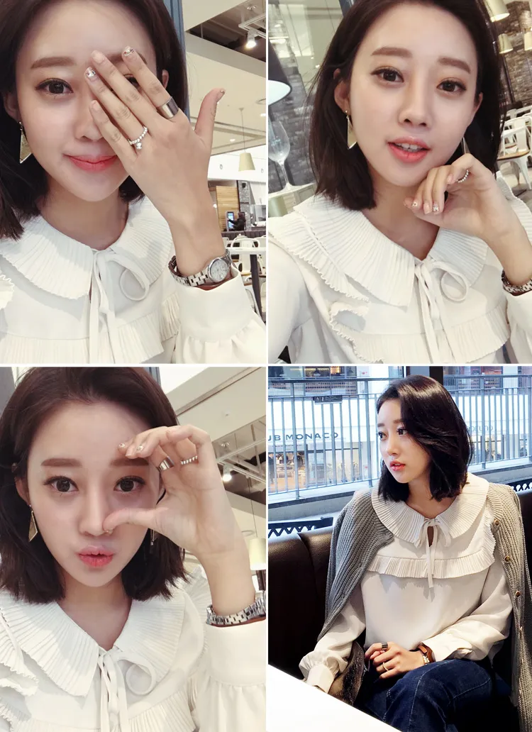 プリーツフリルセーラーカラーブラウス・全2色 | DHOLIC | 詳細画像1