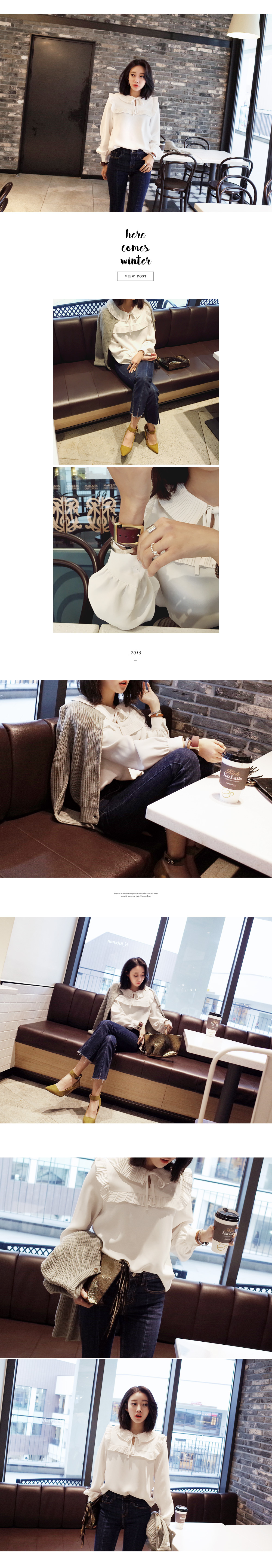 プリーツフリルセーラーカラーブラウス・全2色 | DHOLIC | 詳細画像2