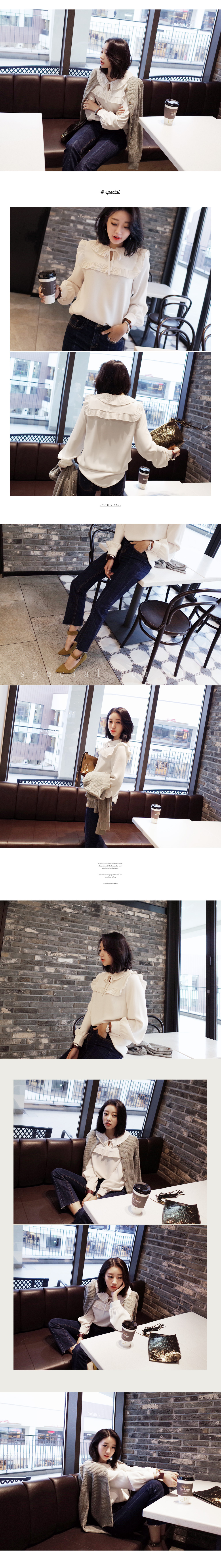 プリーツフリルセーラーカラーブラウス・全2色 | DHOLIC | 詳細画像5