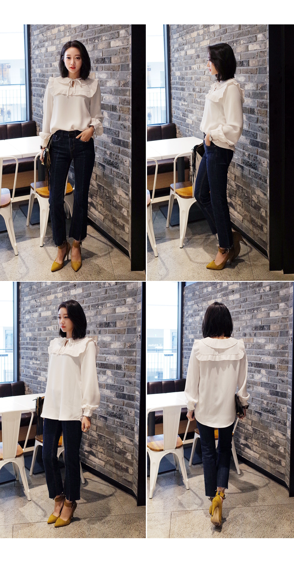 プリーツフリルセーラーカラーブラウス・全2色 | DHOLIC | 詳細画像6