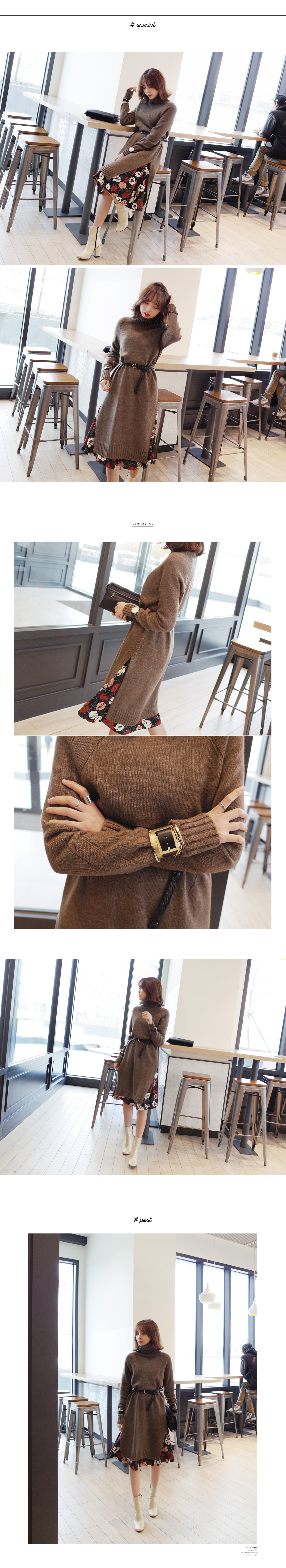 <font color=red><b>**雑誌mer3・4月号掲載**</b></font>レトロフラワーパターンVネックフレアミディワンピース・全3色 | DHOLIC | 詳細画像10