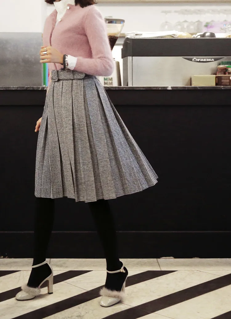 ベルトSETひざ丈プリーツスカート・全2色 | DHOLIC | 詳細画像1