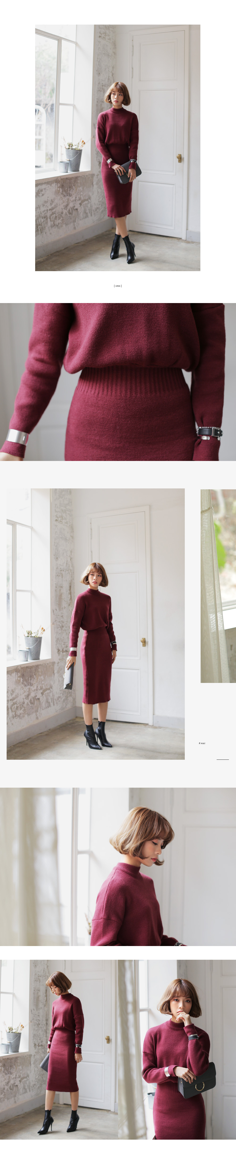 モックネックひざ丈ニットワンピース・全5色 | DHOLIC | 詳細画像2