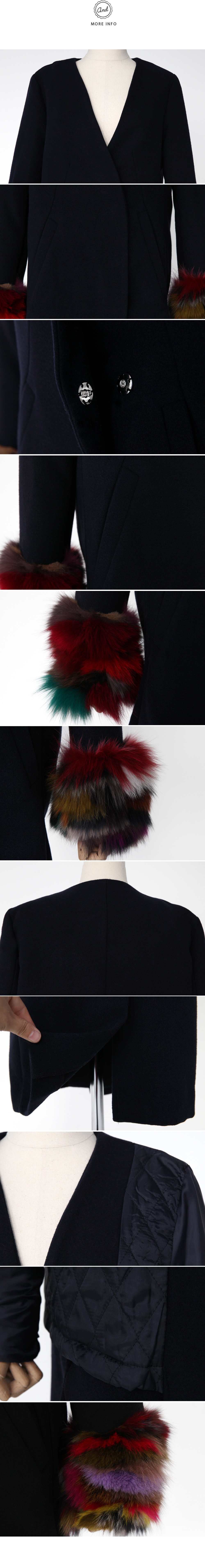 マルチカラーファーカフノーカラーロングコート・全2色 | DHOLIC | 詳細画像7