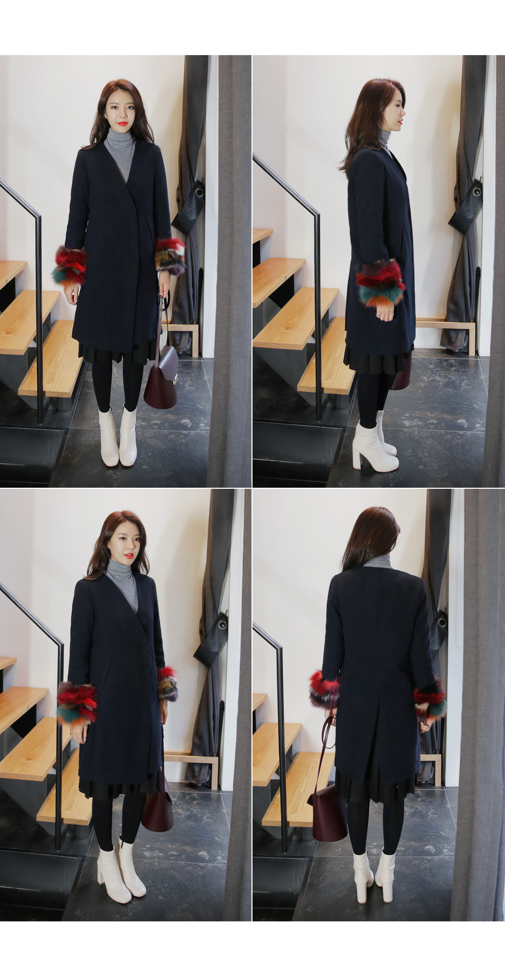 マルチカラーファーカフノーカラーロングコート・全2色 | DHOLIC | 詳細画像6