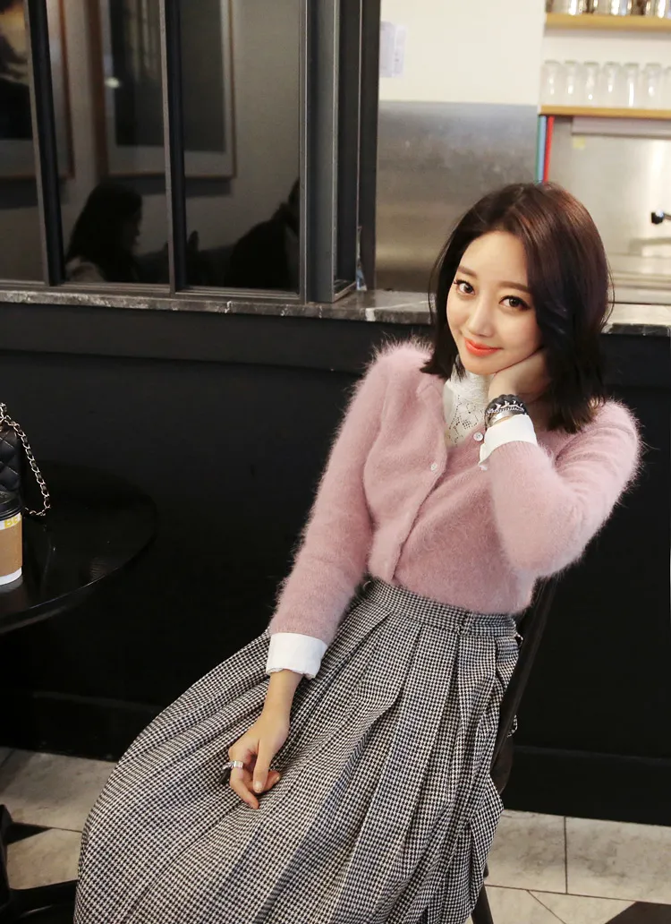 ラウンドネックアンゴラニットカーディガン・全4色 | DHOLIC | 詳細画像1