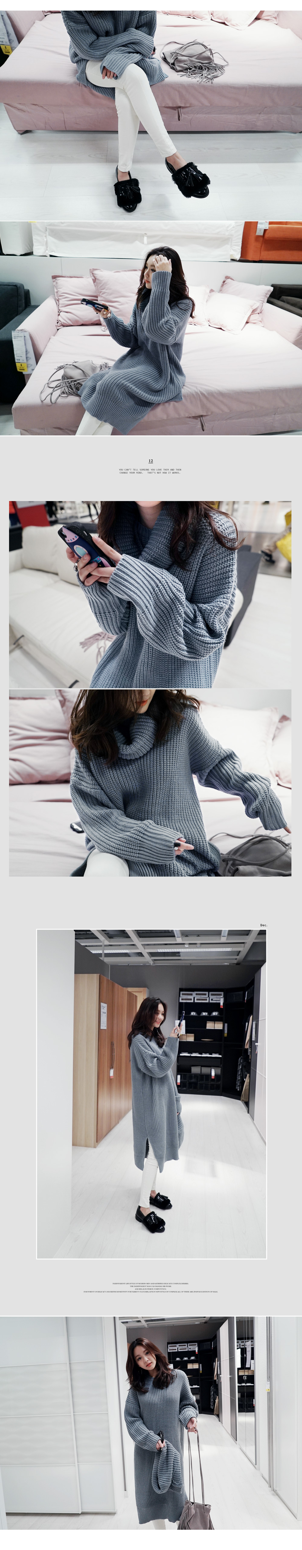 ロングニットワンピース&ネックウォーマーSET・全4色 | DHOLIC | 詳細画像3