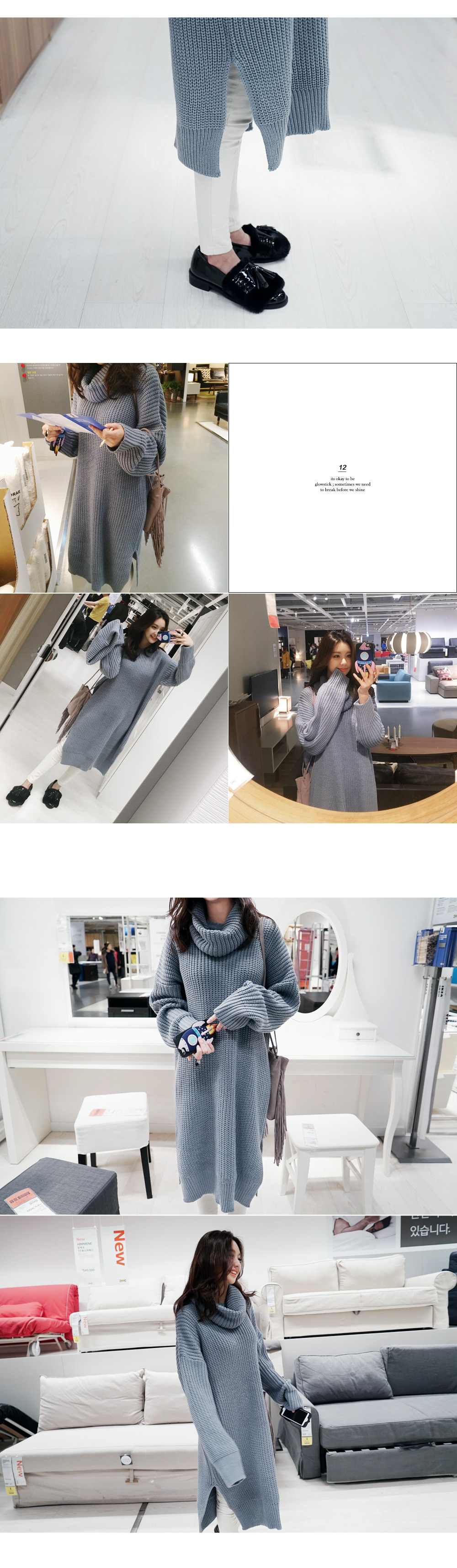 ロングニットワンピース&ネックウォーマーSET・全4色 | DHOLIC | 詳細画像7