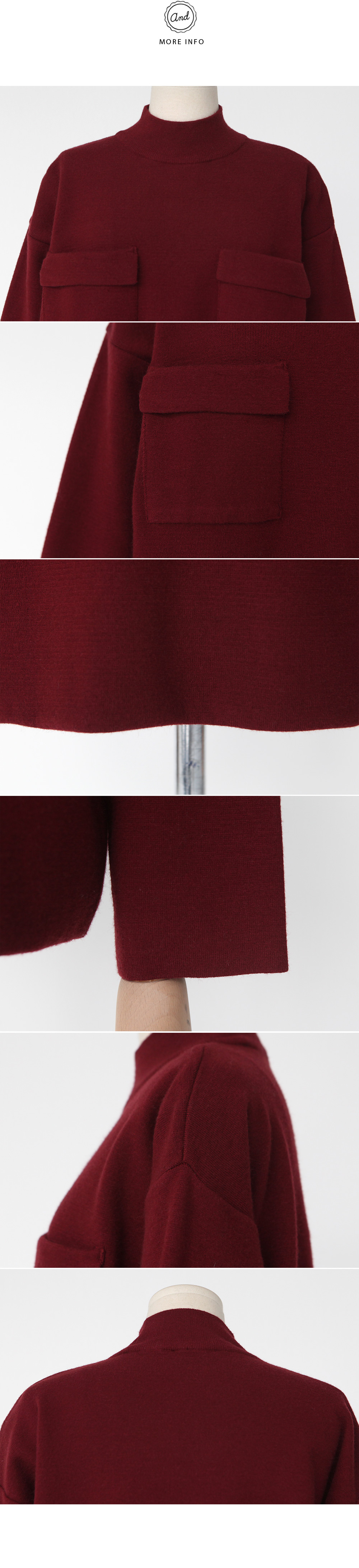 ボトルネックツーポケットニットプルオーバー・全5色 | DHOLIC | 詳細画像6