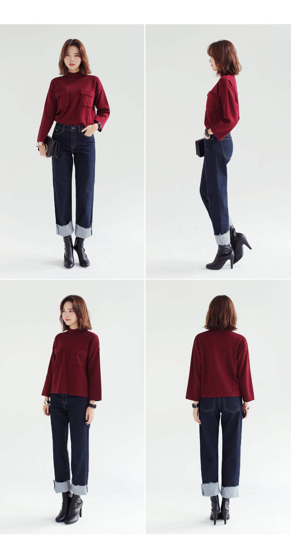 ボトルネックツーポケットニットプルオーバー・全5色 | DHOLIC | 詳細画像5