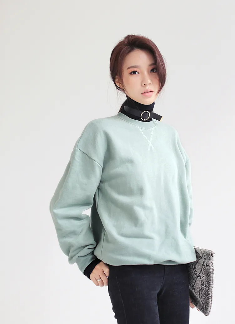 ソリッドカラー裏起毛スウェットプルオーバー・全5色 | DHOLIC | 詳細画像1