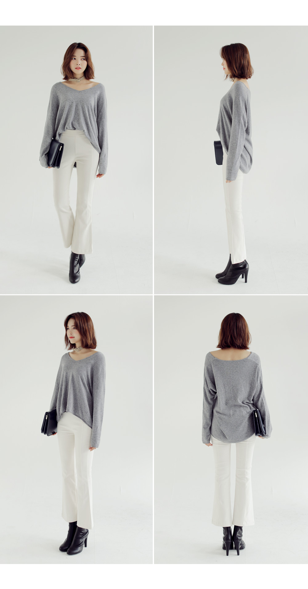 深Vネックフレアシルエットニットプルオーバー・全3色 | DHOLIC | 詳細画像9