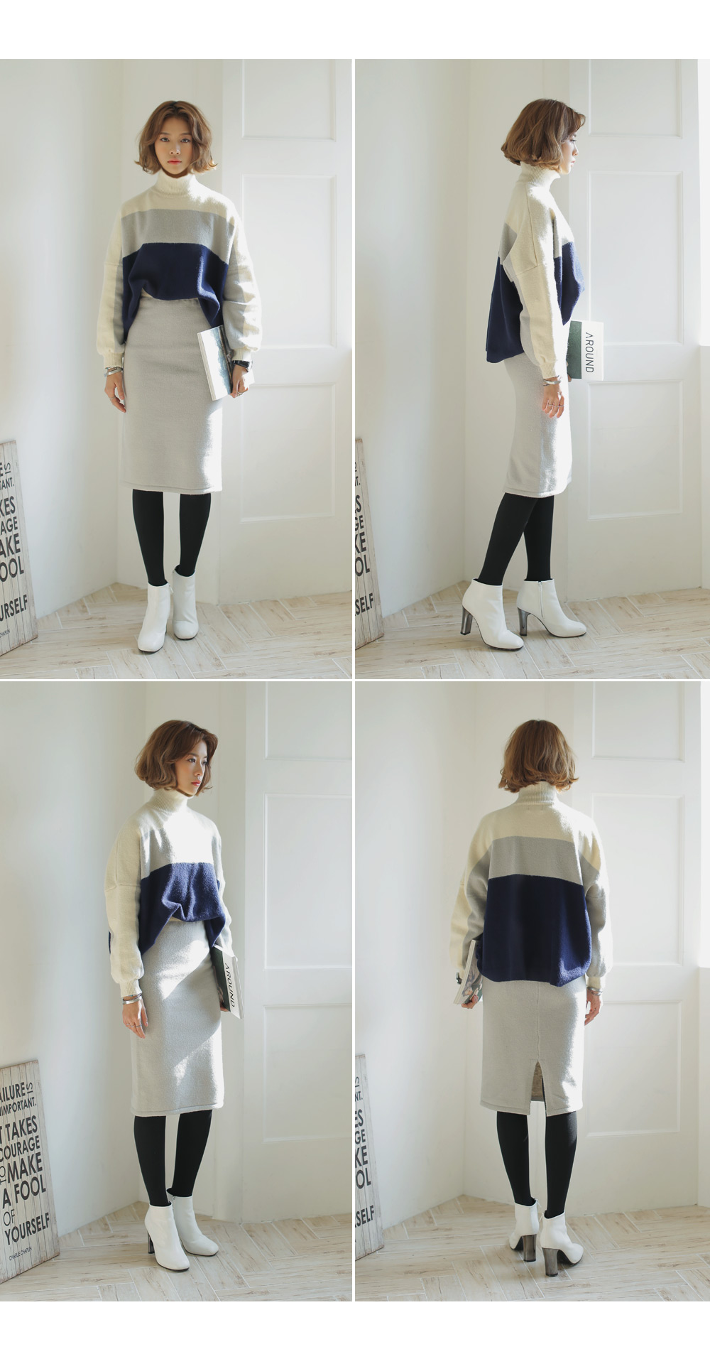 ウール混ソフトカラーニットセットアップ・全1色 | DHOLIC | 詳細画像5