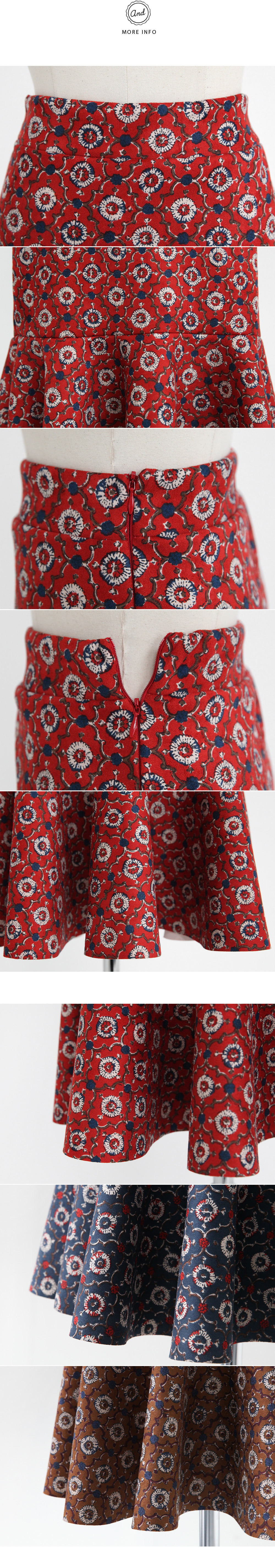 アンティークパターンマーメイドミモレ丈スカート・全3色 | DHOLIC | 詳細画像8