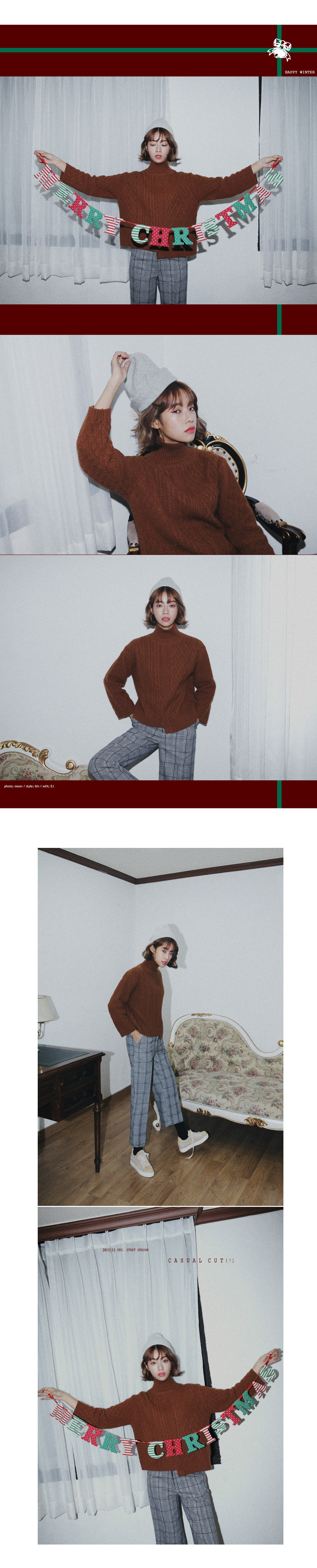 アンゴラ混アンバランスヘムケーブルニットプルオーバー・全5色 | DHOLIC | 詳細画像2